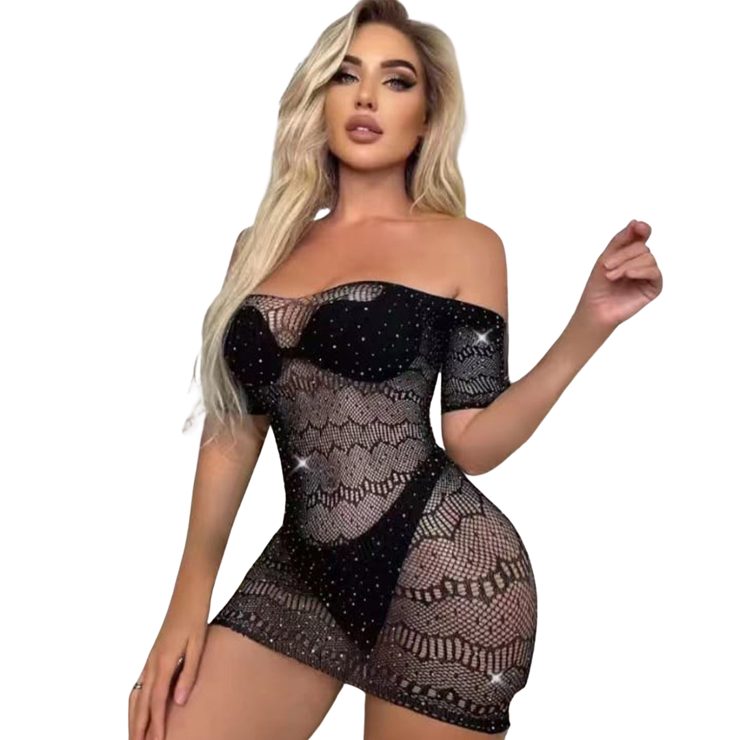 Off Shoulder Half Body Stocking Sajiero