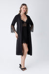 Satin Black Nightgown Set karlinax Offical
