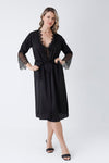 Satin Black Nightgown Set karlinax Offical
