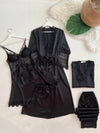 Satin Black Nightgown Set karlinax Offical